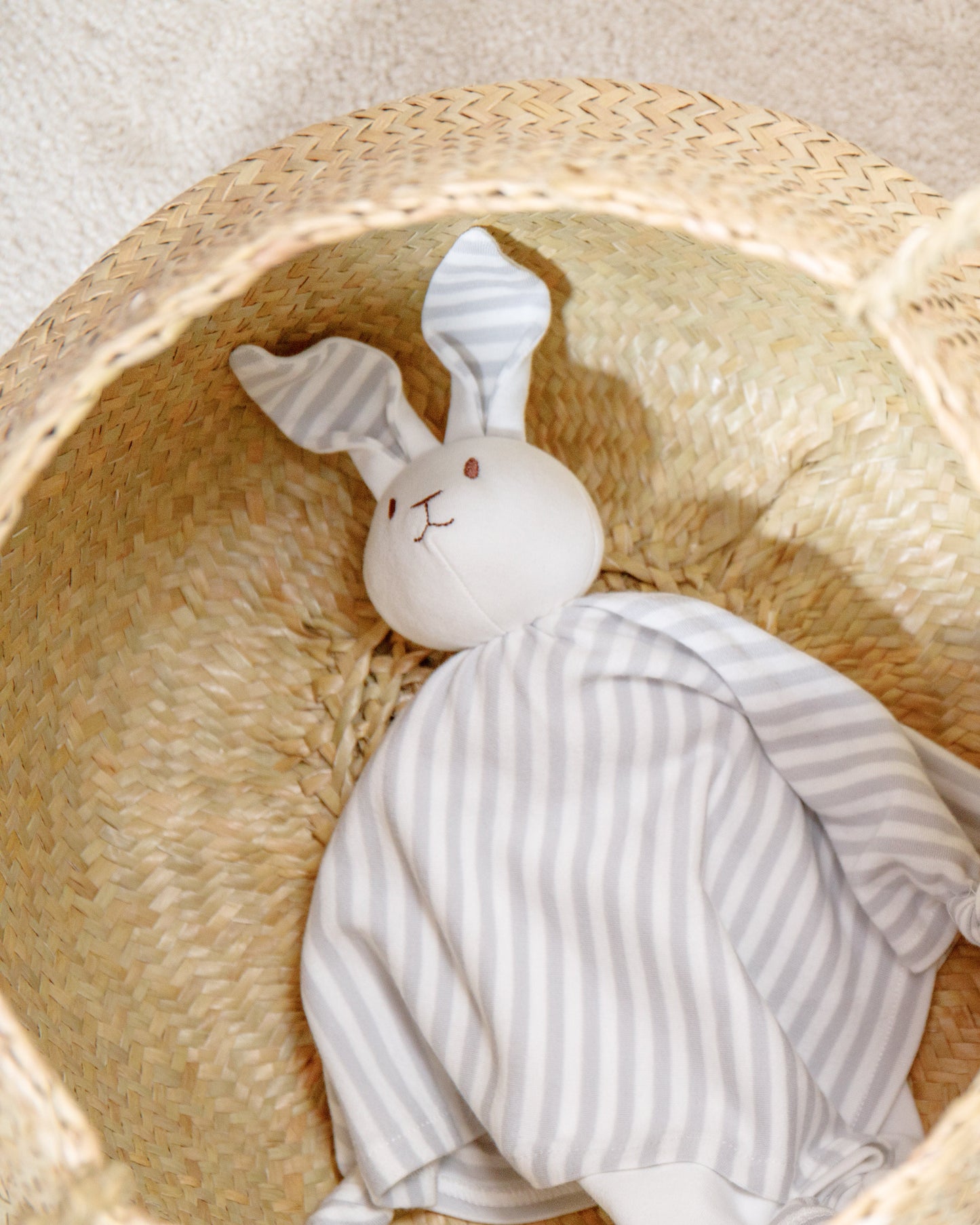 Lovey Bunny Blanket Friend - Grey Ombre Stripe