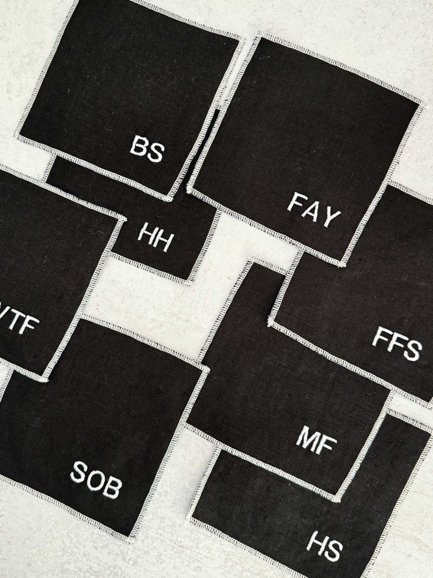 Sweary Cocktail Coasters in Black and White, set of eight