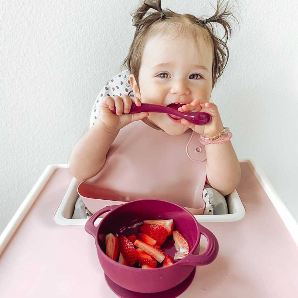 Foodie® Suction Bowls with Lid + Spoon: Assorted Colors