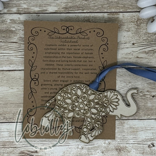 Sisterhood Best Friends Unbreakable Bond Mandala Elephant Ornament