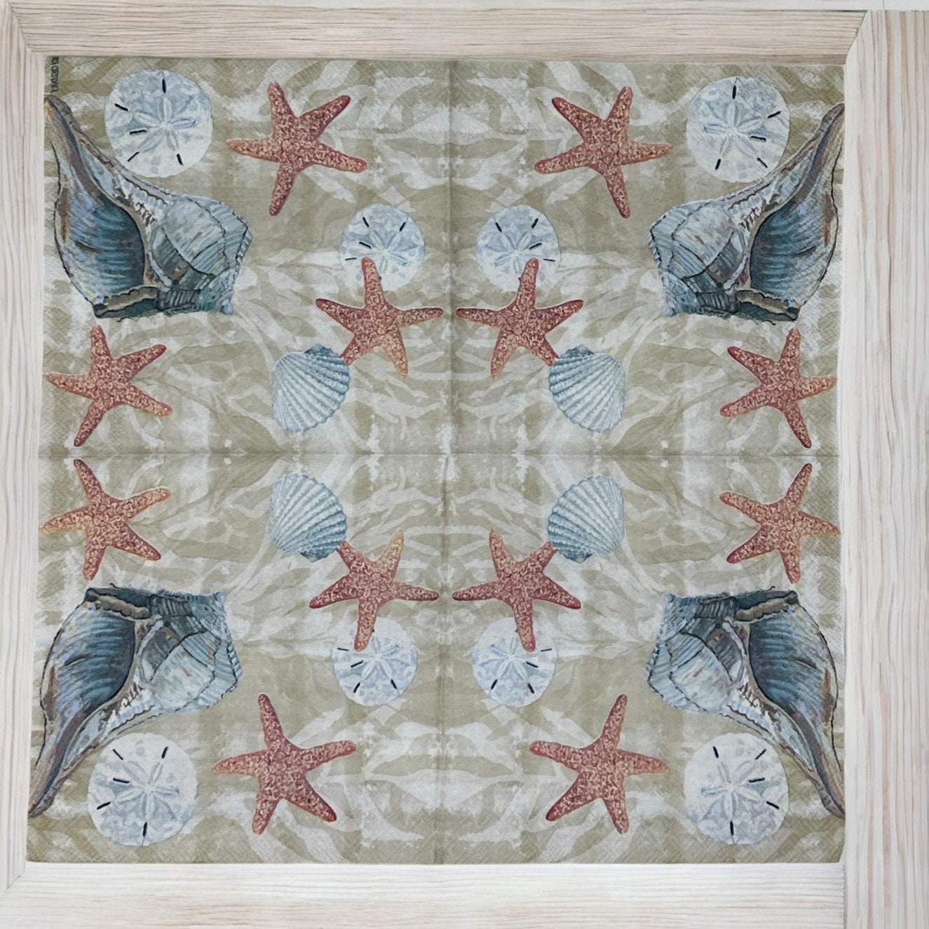 Decoupage Napkins Sand Dollars Summer Beach Days Seashell Shell Blue Cocktail Paper Crafts