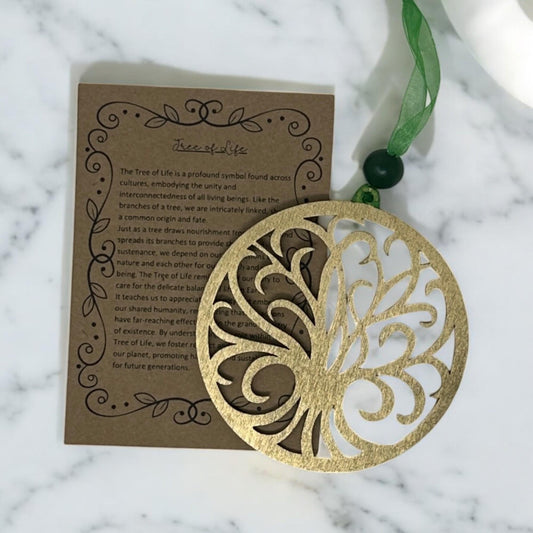 Tree of Life Family Divine Tapestry Wood Story Ornament Hang Tag Car Charm Gift