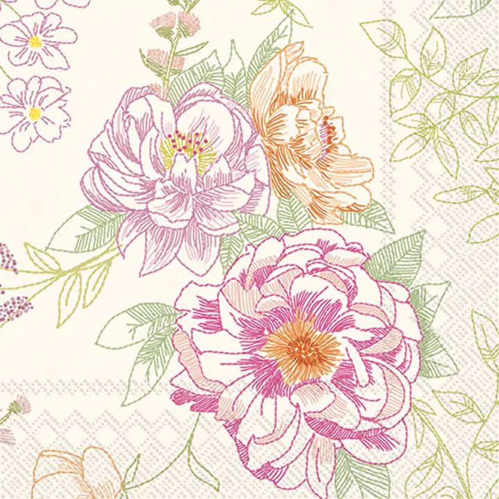 In Full Bloom Pink Cocktail Decoupage Napkins – 5” x 5” (Set of 2)