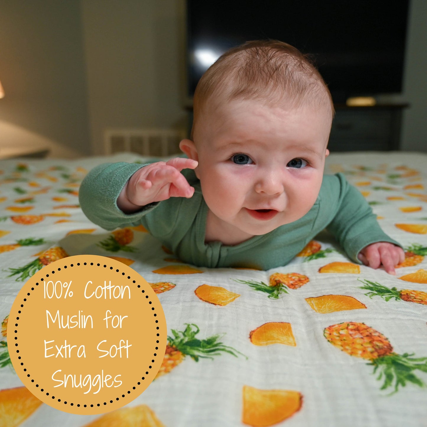 Pineapple Of My Eye Baby Muslin Swaddle Blanket
