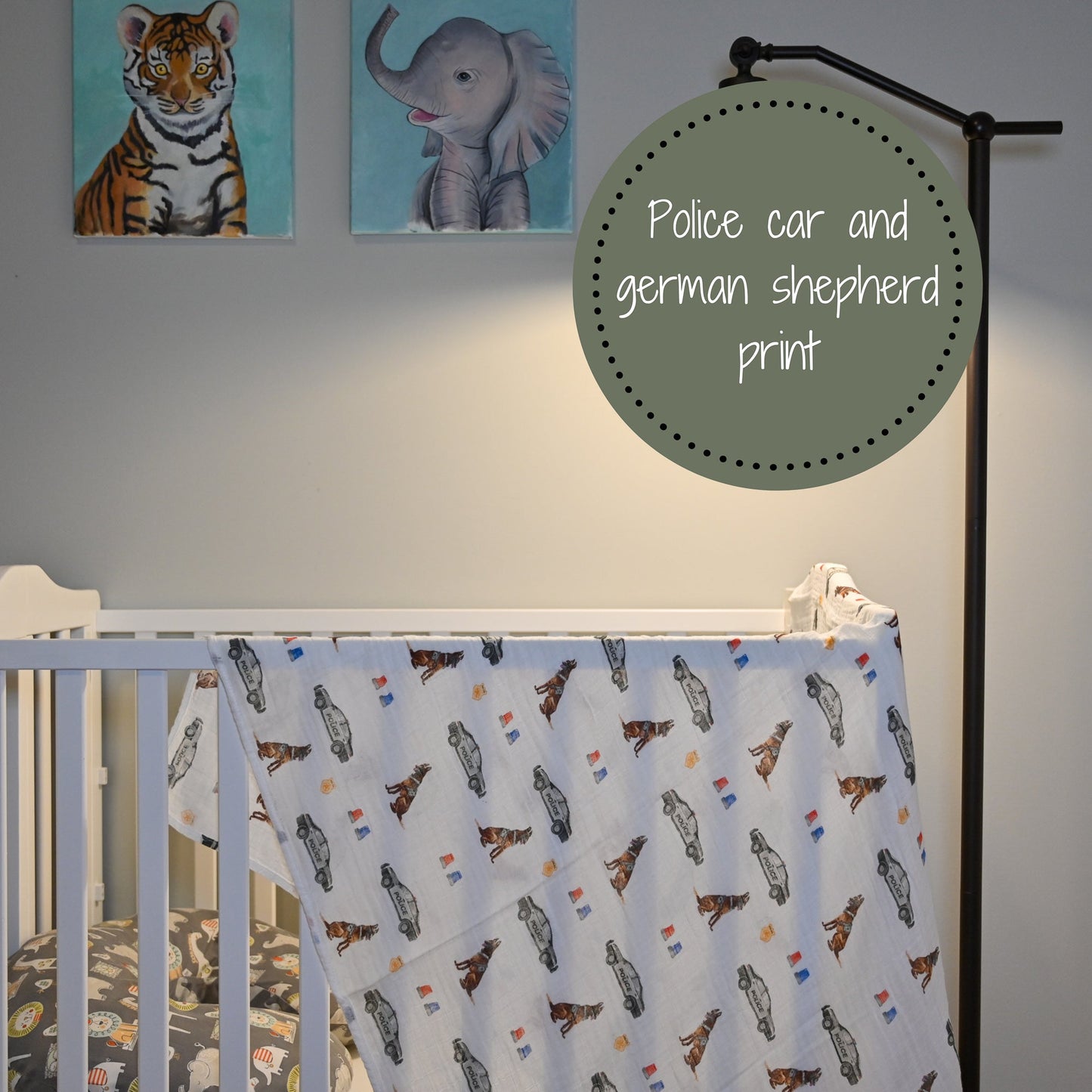 Policeman Baby Muslin Swaddle Blanket