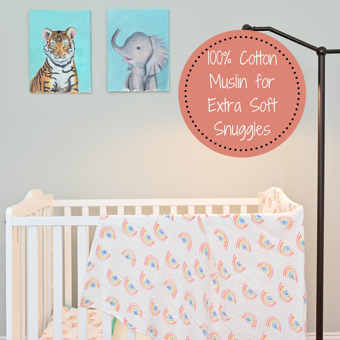 Somewhere Over The Rainbow Baby Muslin Swaddle Blanket