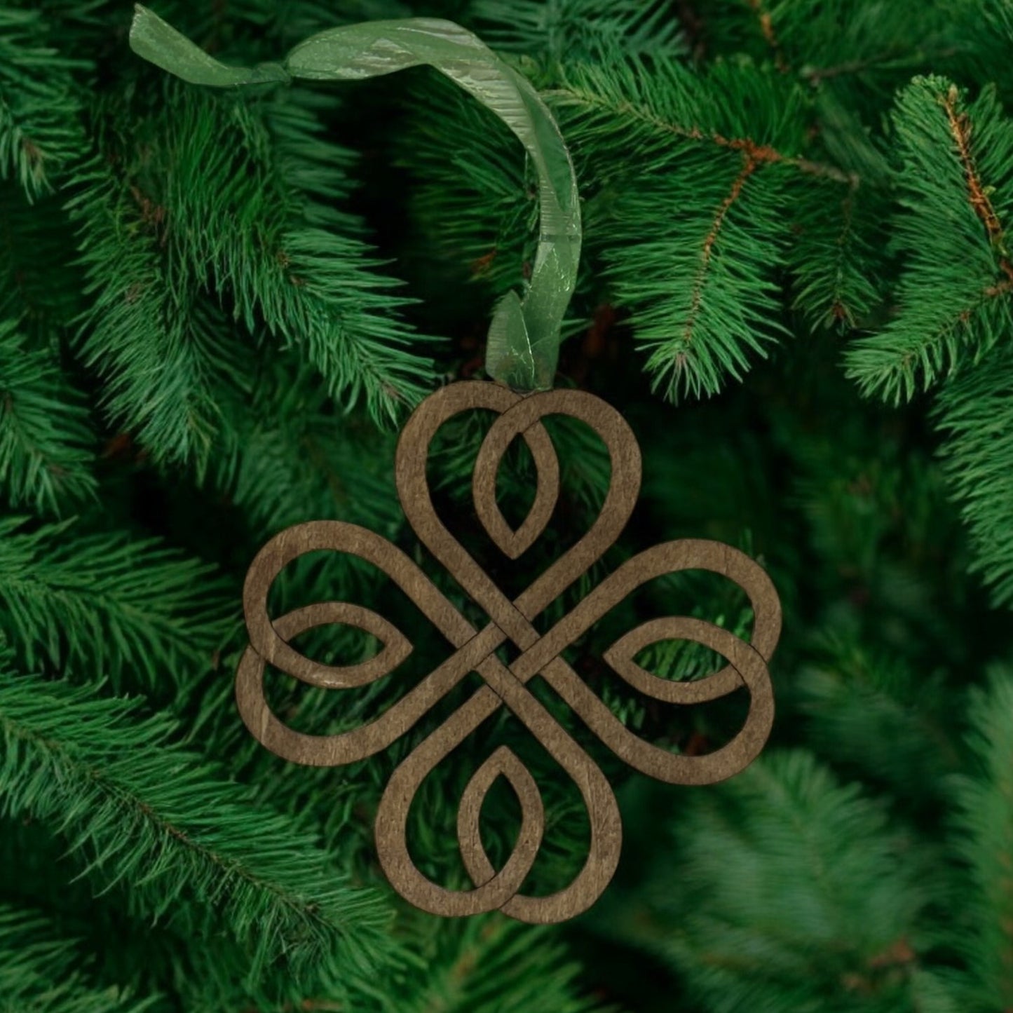 Irish Blessing Four Leaf Clover Lucky Wood Story Ornament