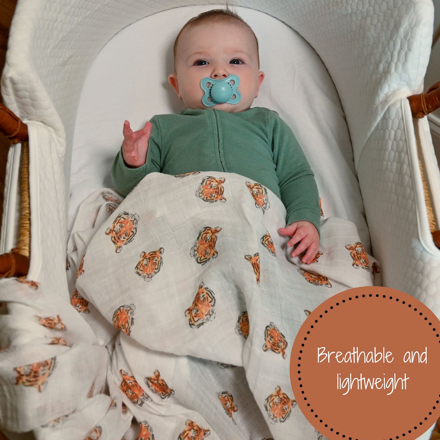 Tiger Baby Muslin Swaddle Blanket
