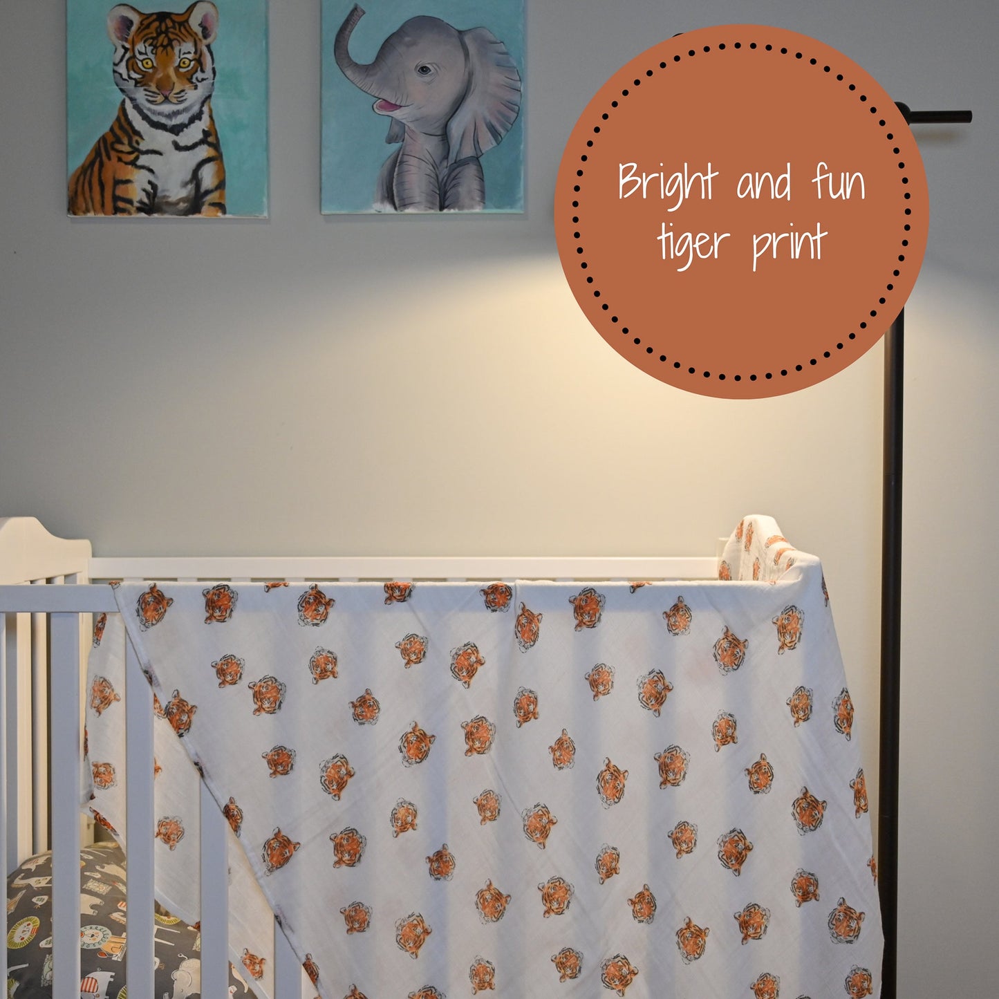 Tiger Baby Muslin Swaddle Blanket