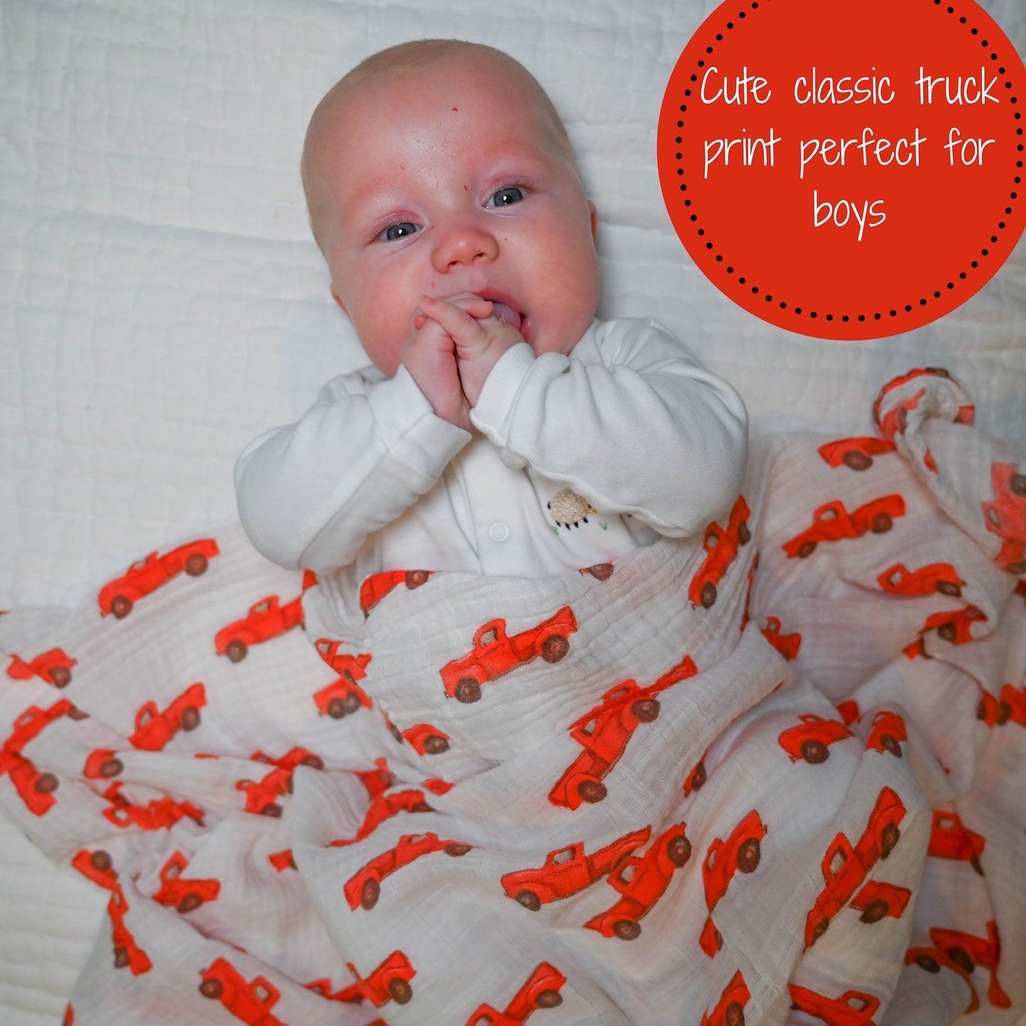 Truck Baby Muslin Swaddle Blanket