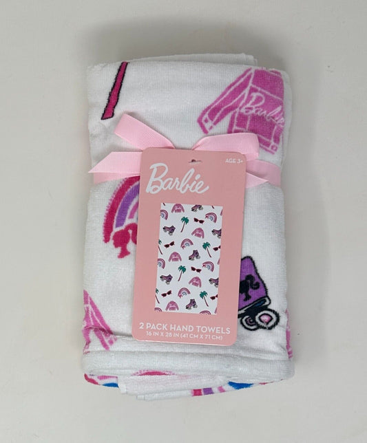Toallas de mano con diseño retro de arcoíris y patines de Barbie