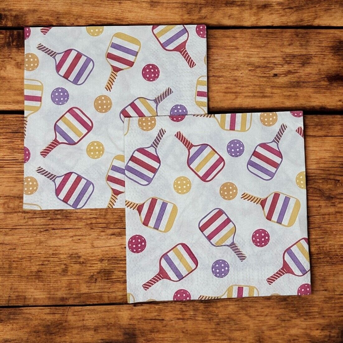 Decoupage Napkins Tommy Bahama  Pickleball Paddles Balls Paper Crafts Cocktail