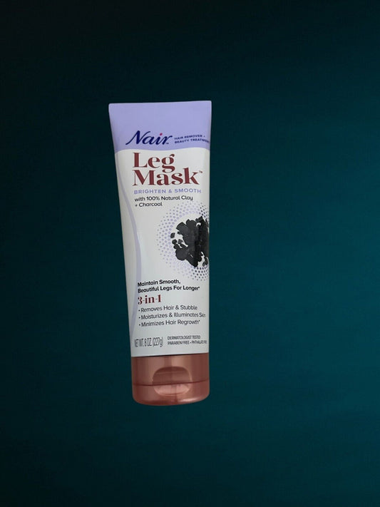 1-Nair 3 in 1 Leg Mask Natural Clay & Charcoal Hair Removal Exfoliating Moisture