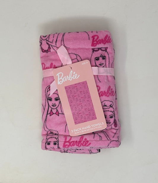 Toallas de mano rosas para niñas Barbie