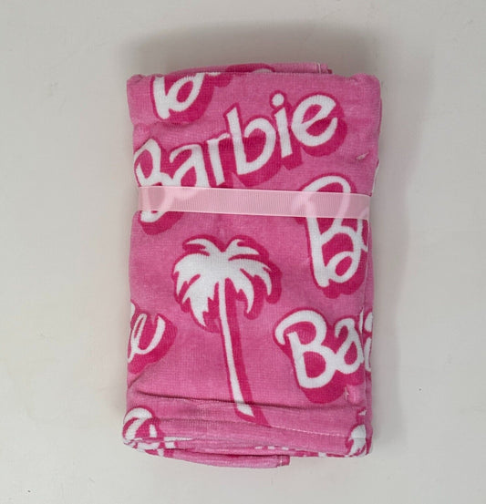 Toallas de mano Barbie Palmeras rosas y blancas