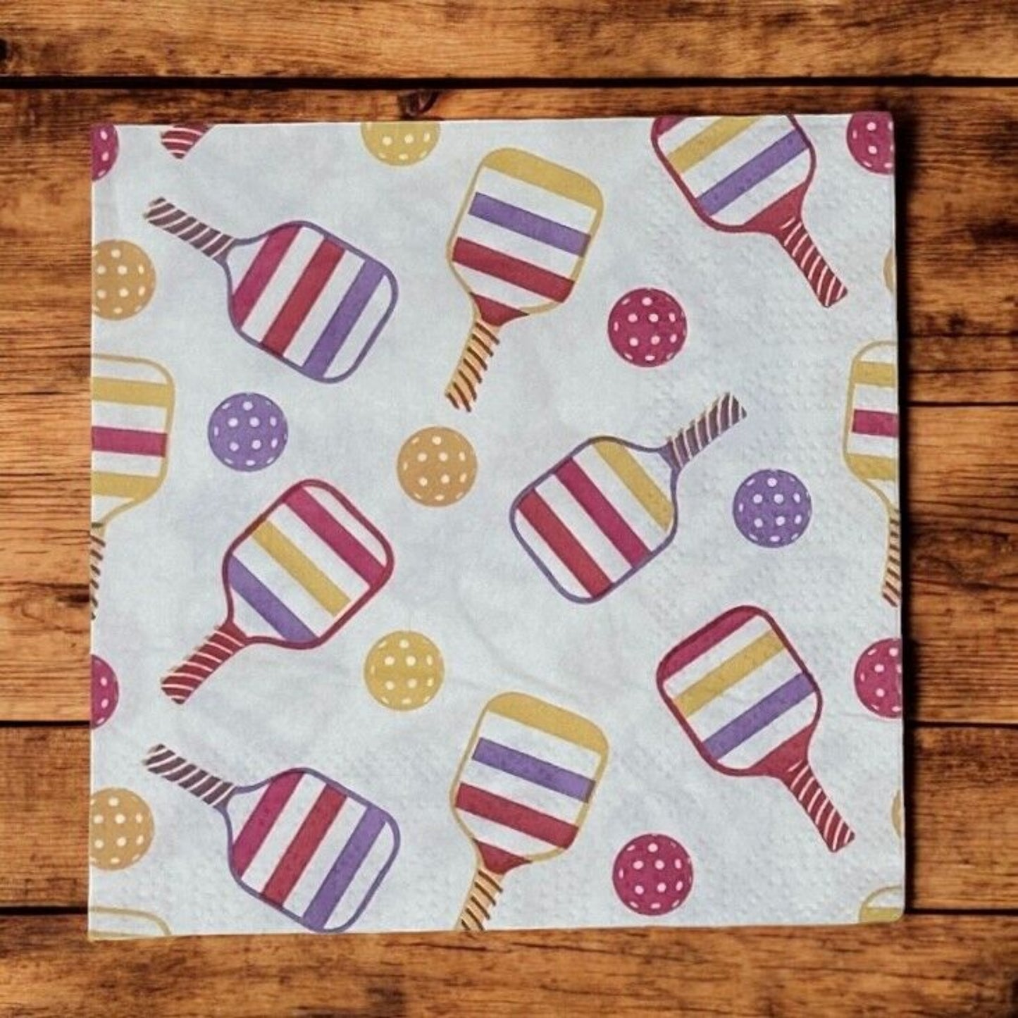 Decoupage Napkins Tommy Bahama  Pickleball Paddles Balls Paper Crafts Cocktail