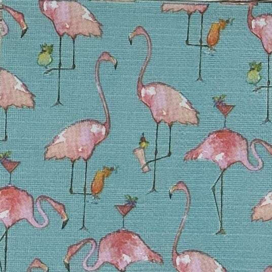 Decoupage Napkins Pink Flamingo Sipping Cocktails Beach Coastal Summer Cocktail