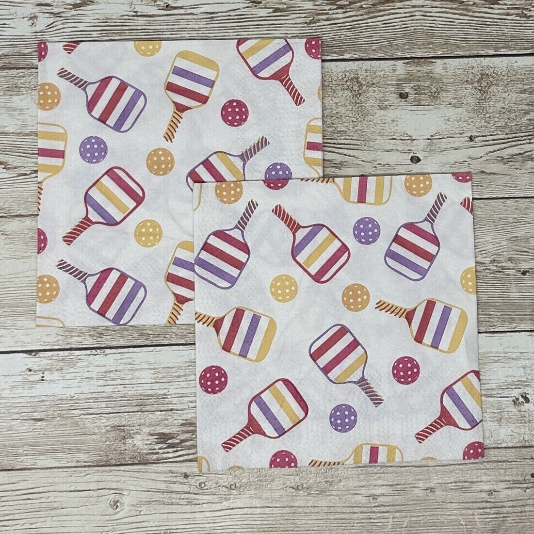 Decoupage Napkins Tommy Bahama  Pickleball Paddles Balls Paper Crafts Cocktail