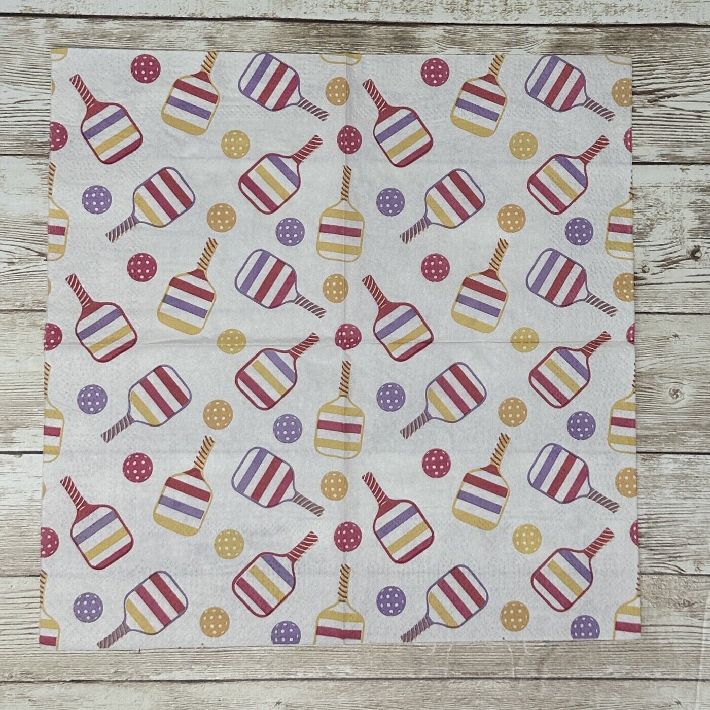 Decoupage Napkins Tommy Bahama  Pickleball Paddles Balls Paper Crafts Cocktail