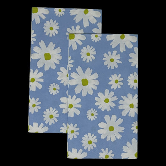 Blue & White Daisy Guest Decoupage Napkins – Soft Blue Floral Napkins for Spring Crafts, Journaling, and Mixed Media Projects
