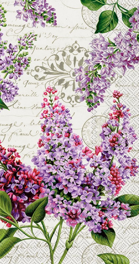 Lilac Paper Guest Towels - Beautiful 16 Count, Elegant Disposable Towels for