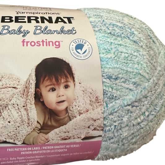 Bernat Baby Blanket Frosting Yarn-Seaside Size 6 Super Bulky Polyester 10.5 oz