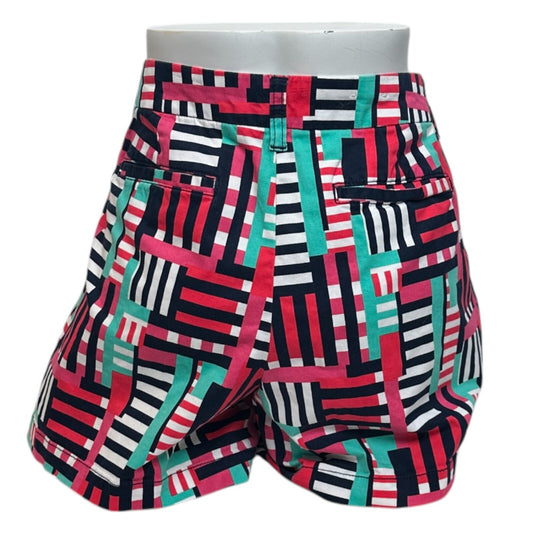 Crown & Ivy Women’s 12 Shorts Geometric Aztec Pink Navy Blue Bright Colorful