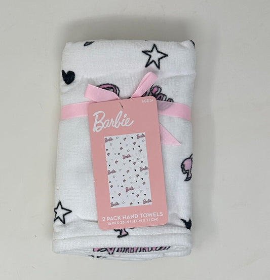 Toallas de mano con corazones y estrellas de Barbie