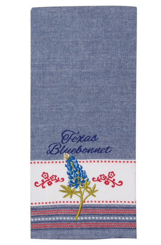 Paño de cocina bordado Home Sweet Texas Bluebonnets