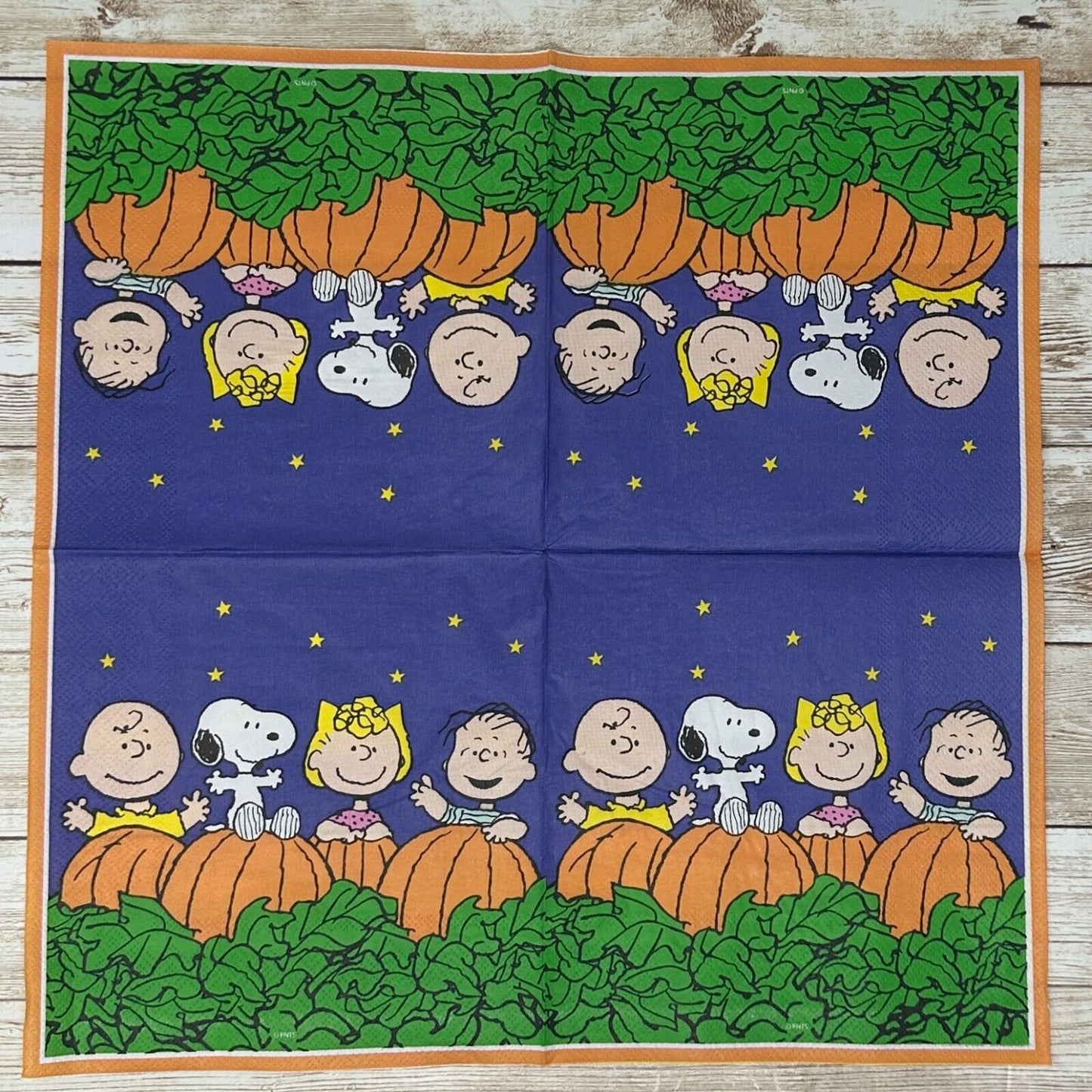 Great Pumpkin Charlie Brown Halloween Decoupage Napkins – Peanuts Luncheon Size Napkins with Snoopy, Linus & Lucy – Fall Crafting Supplies