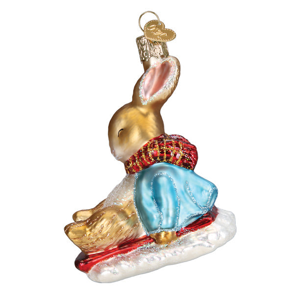 Peter Rabbit On Sled Ornament