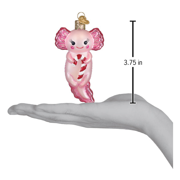 Axolotl With Candy Cane Ornament