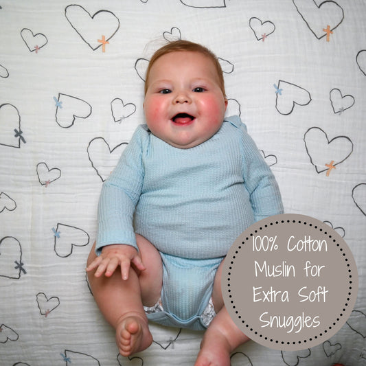The Love of Christ Heart Baby Muslin Swaddle Blanket