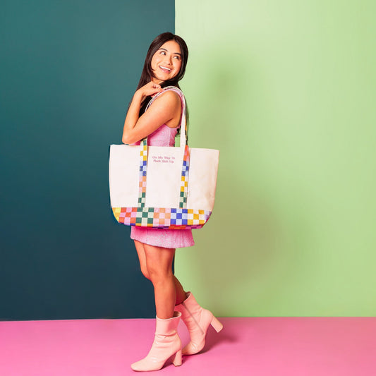 Bold Checker Large Classic Tote