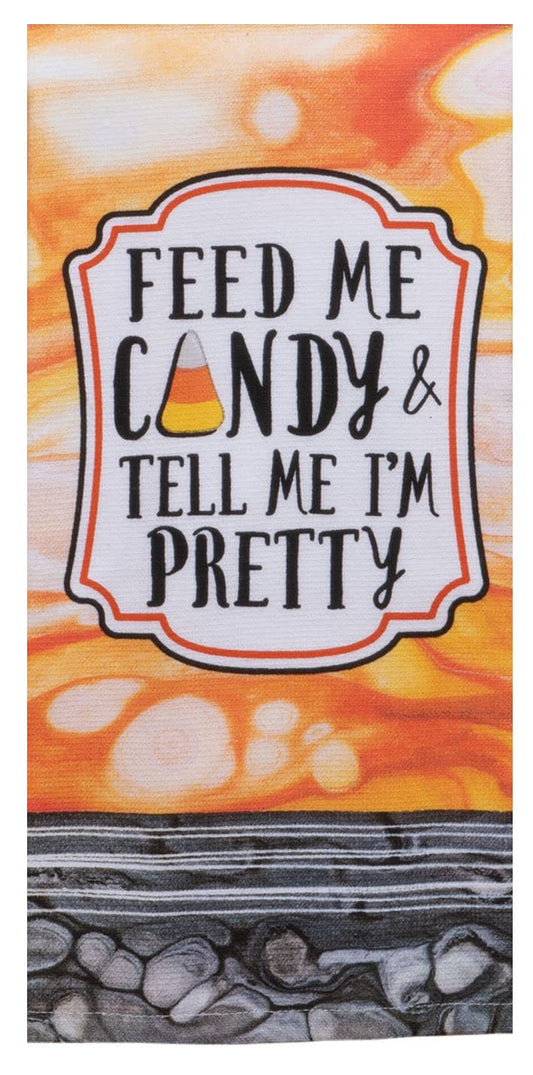 Toalla de cocina "Aliméntame con dulces y dime que soy bonita"