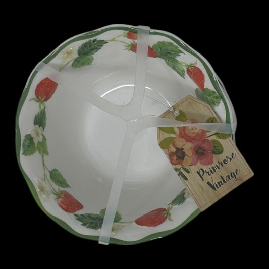 Primrose Vintage MELAMINE Dessert Bowls Set of 4 Small Strawberry Fields🍓NEW