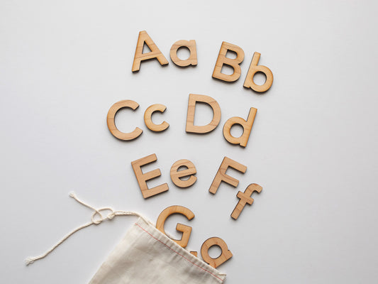Wooden Alphabet Set • Wood Letters & Movable Alphabet in Maple