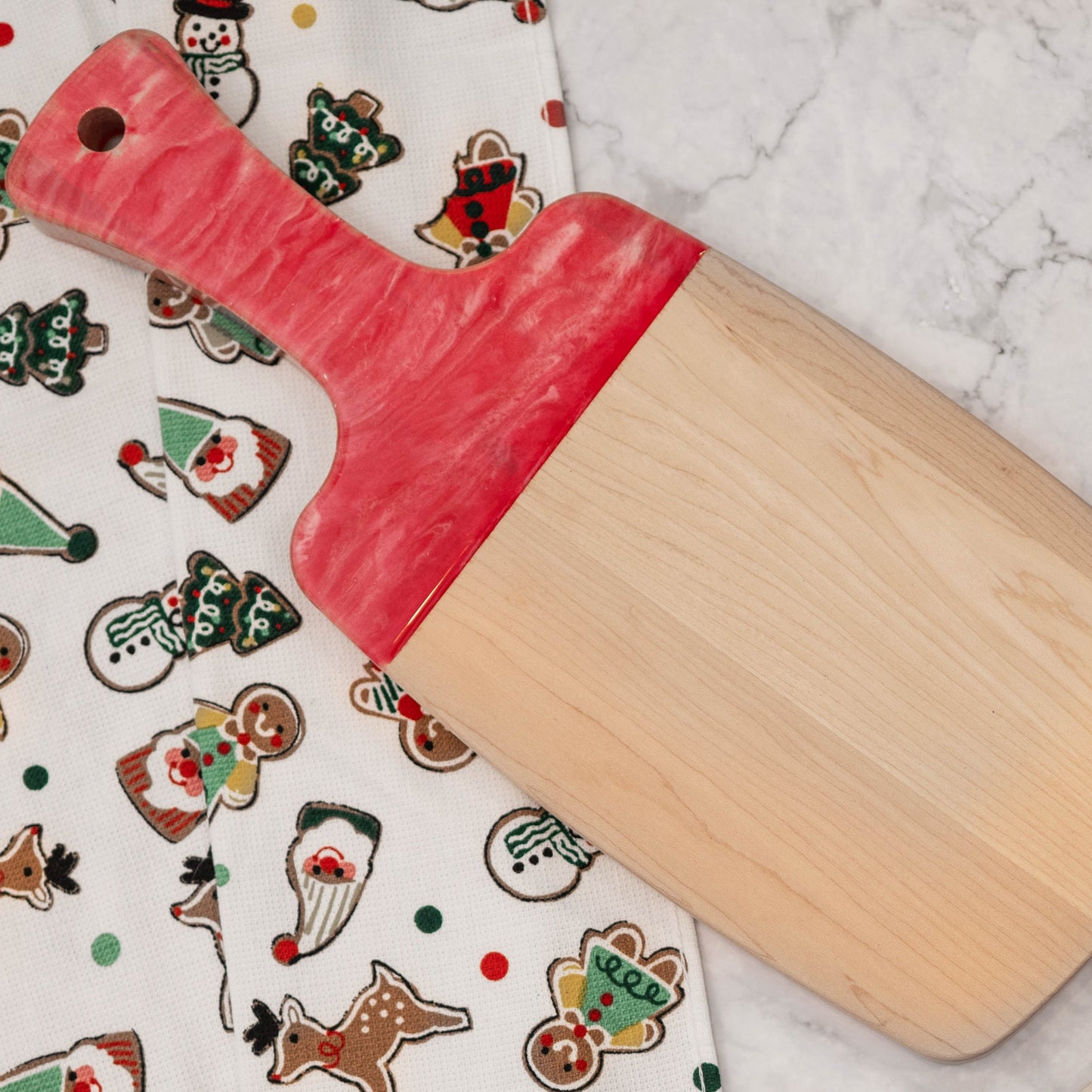 Holiday Marbled Resin Wood Board