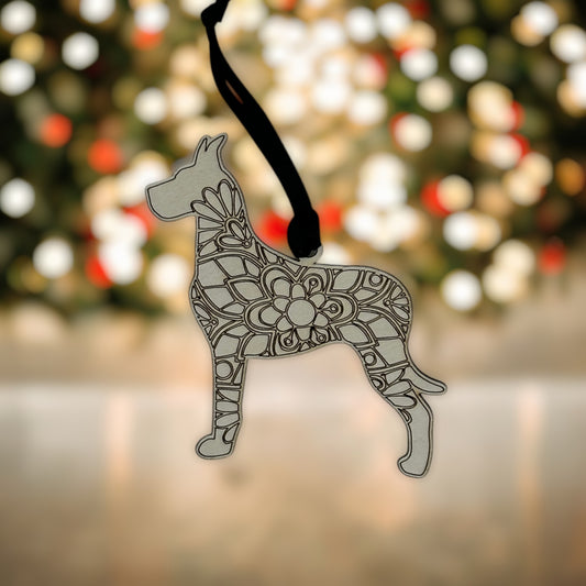 Great Dane Ornament | Handcrafted Wooden Dog Gift Keepsake | Rainbow Bridge Memo