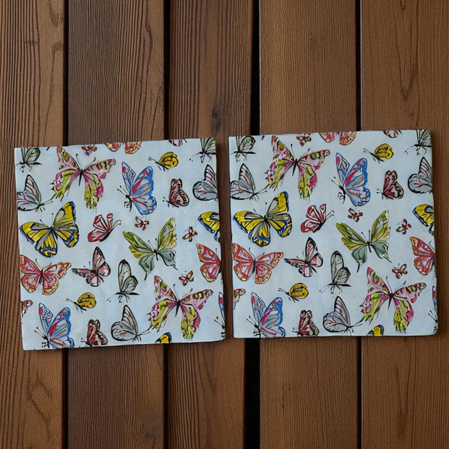 Butterfly Medley Decoupage Napkins – Colorful Cocktail Paper Napkins for Crafts, Junk Journaling, Scrapbooking & Mixed Media