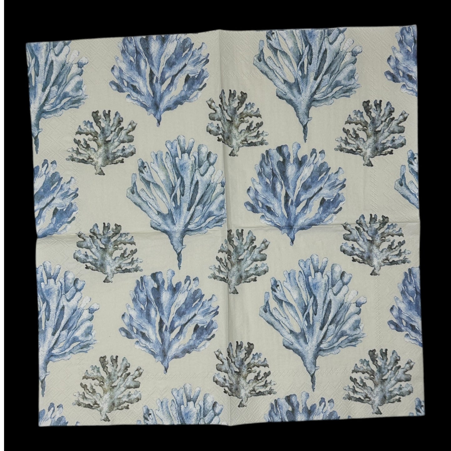 Blue Coral Decoupage Napkins – Coastal Ocean Luncheon Napkins for Crafts, Journaling & Mixed Media – Set of 2