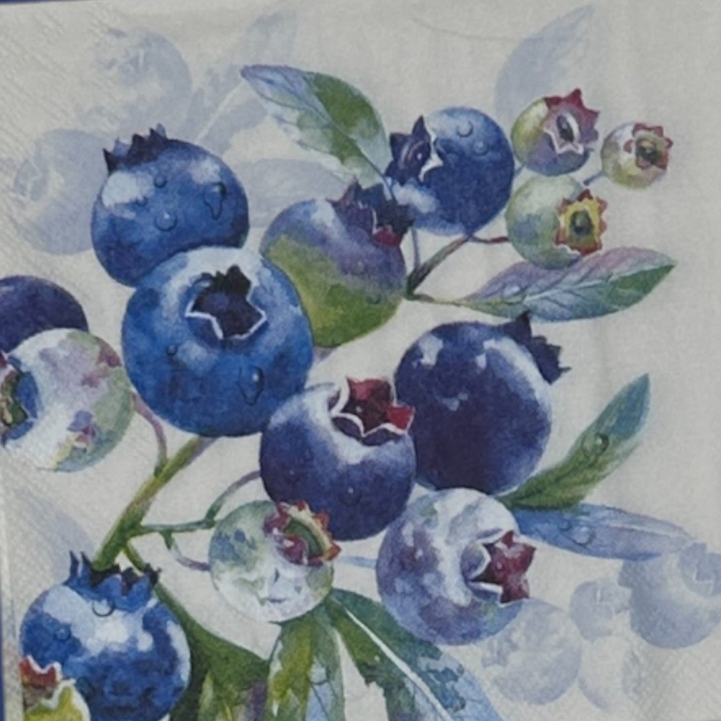 Napkin with blueberry design on a white background
