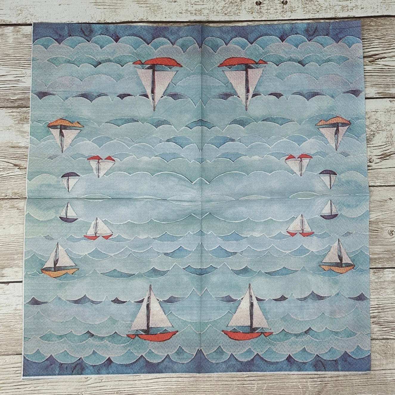 Servilletas con motivos náuticos para decoupage, papel para cóctel costero de Nueva Inglaterra, azul y rojo