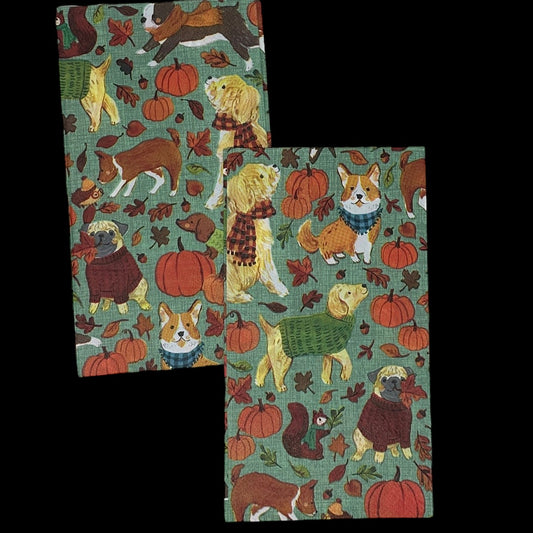 Servilletas con decoupage de perros de otoño, calabazas de Halloween y acción de gracias, manualidades para cócteles