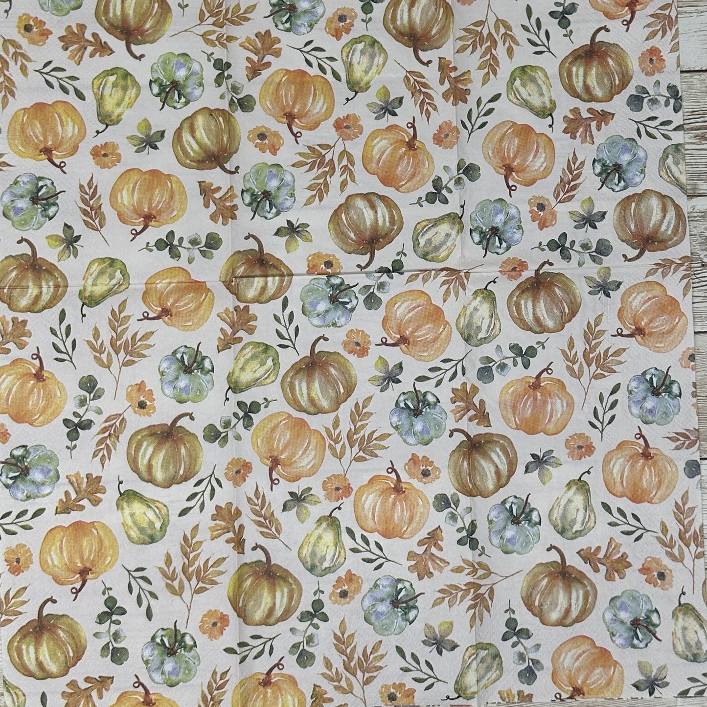 Servilletas con acuarela para decoupage de otoño, hojas pálidas de clementina, calabazas, manualidades de papel para invitados
