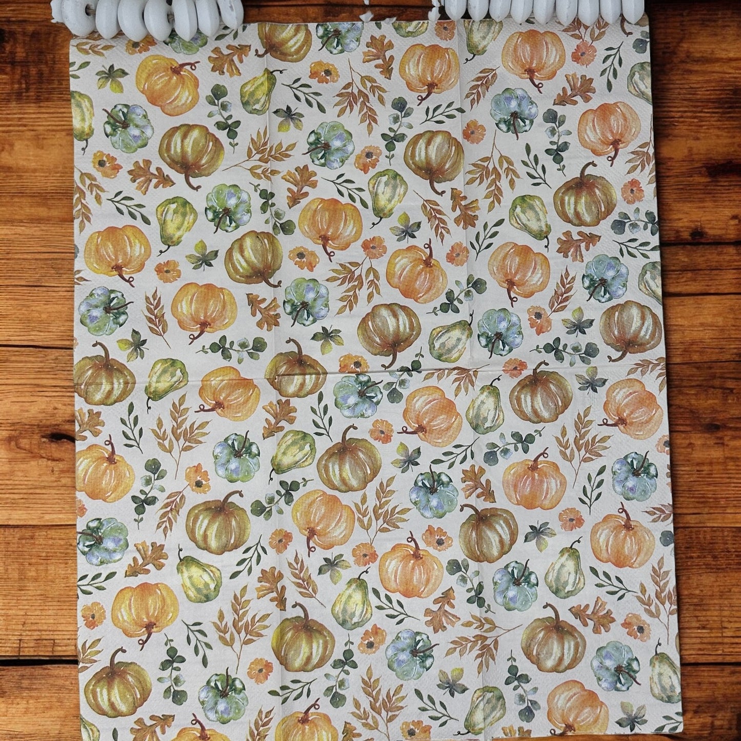 Servilletas con acuarela para decoupage de otoño, hojas pálidas de clementina, calabazas, manualidades de papel para invitados