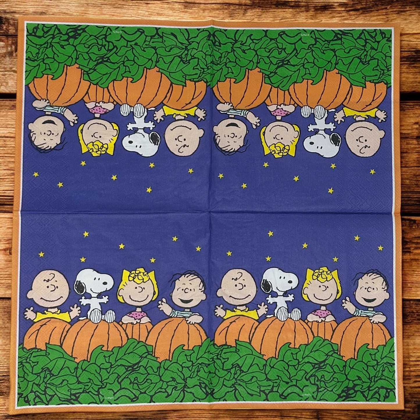 Great Pumpkin Charlie Brown Halloween Decoupage Napkins – Peanuts Luncheon Size Napkins with Snoopy, Linus & Lucy – Fall Crafting Supplies