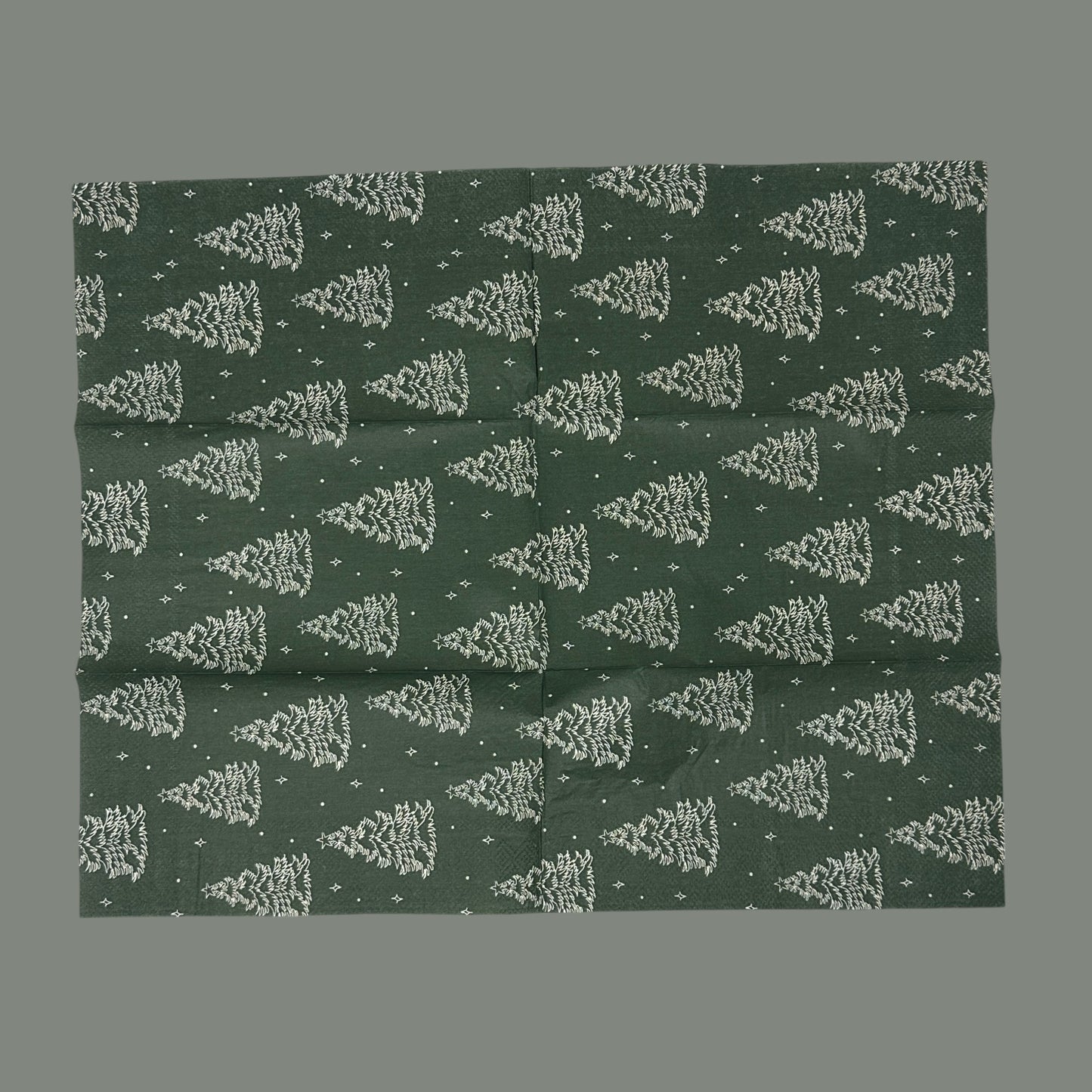 Decoupage Napkins Dark Evergreen Christmas Trees & Stars for Winter Paper Crafts, Holiday Decor, Scrapbooking Supplies