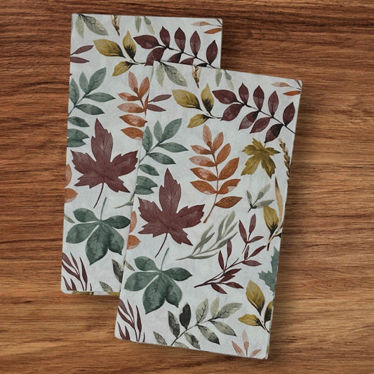 Servilletas con hojas de otoño para decoupage, Acción de Gracias, naranja, amarillo, óxido, verde y azul, para invitados, manualidades de papel