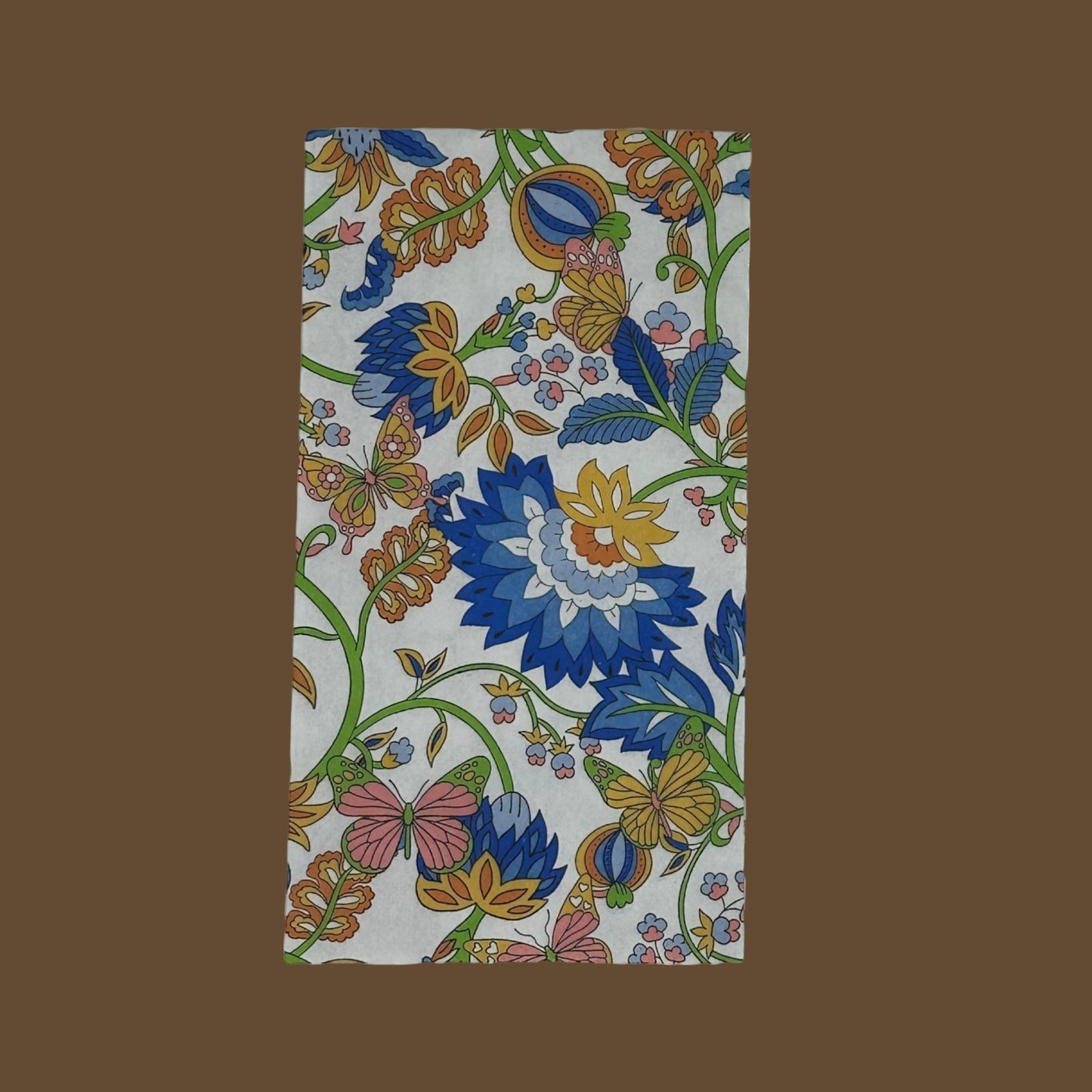 Decoupage Napkins Floral Blue Mustard Green Elegant Guest Paper Crafts